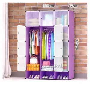 Tc Portable 3-Column Plastic Wardrobes-Multicolored