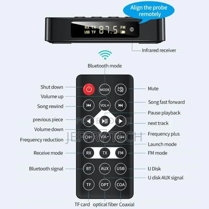 M6 NFC Bluetooth 5.0 Receiver Transmitter FM 3 in 1 Adap