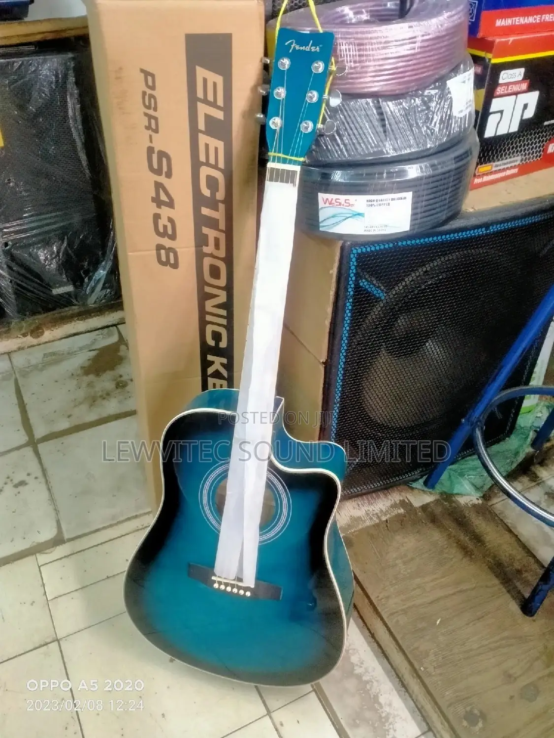 Fender Blue Semi Acoustic Guitar