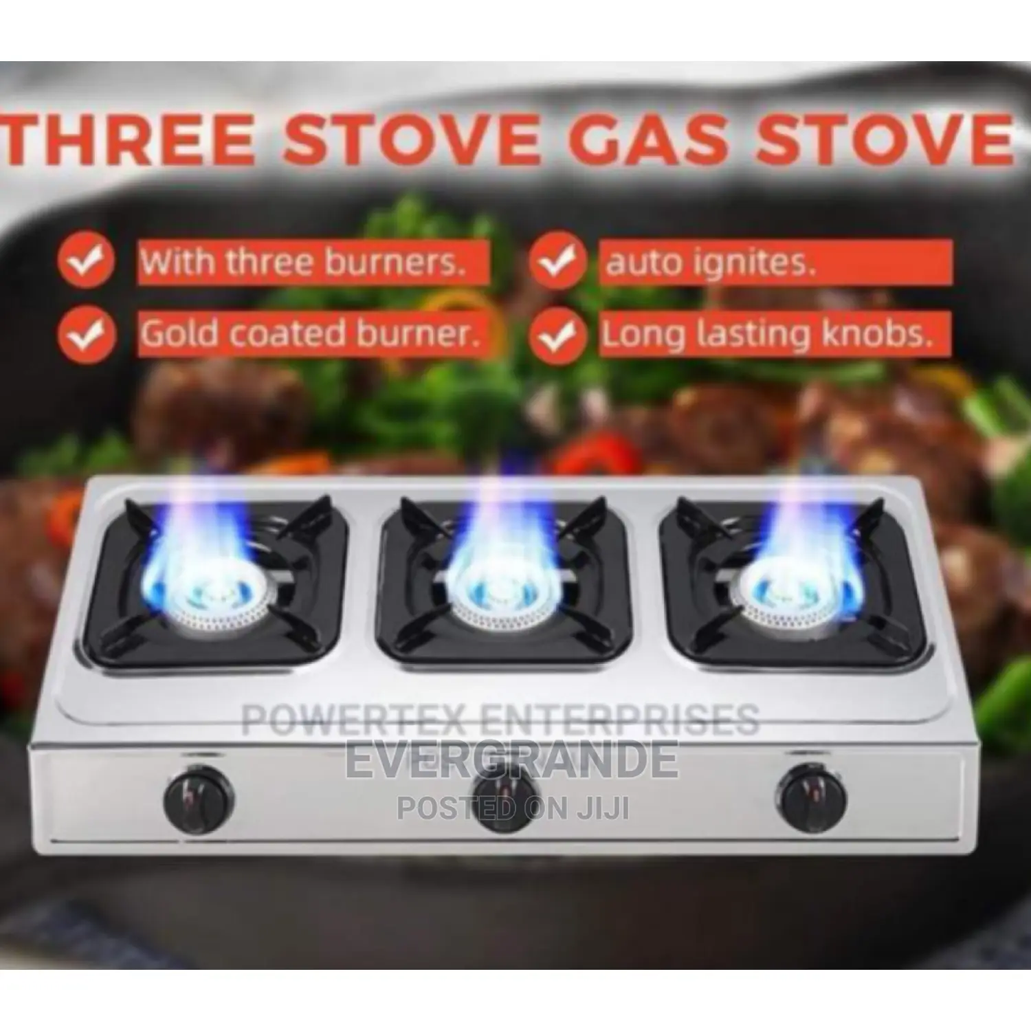 Table Top 3 Burner Gas Stove