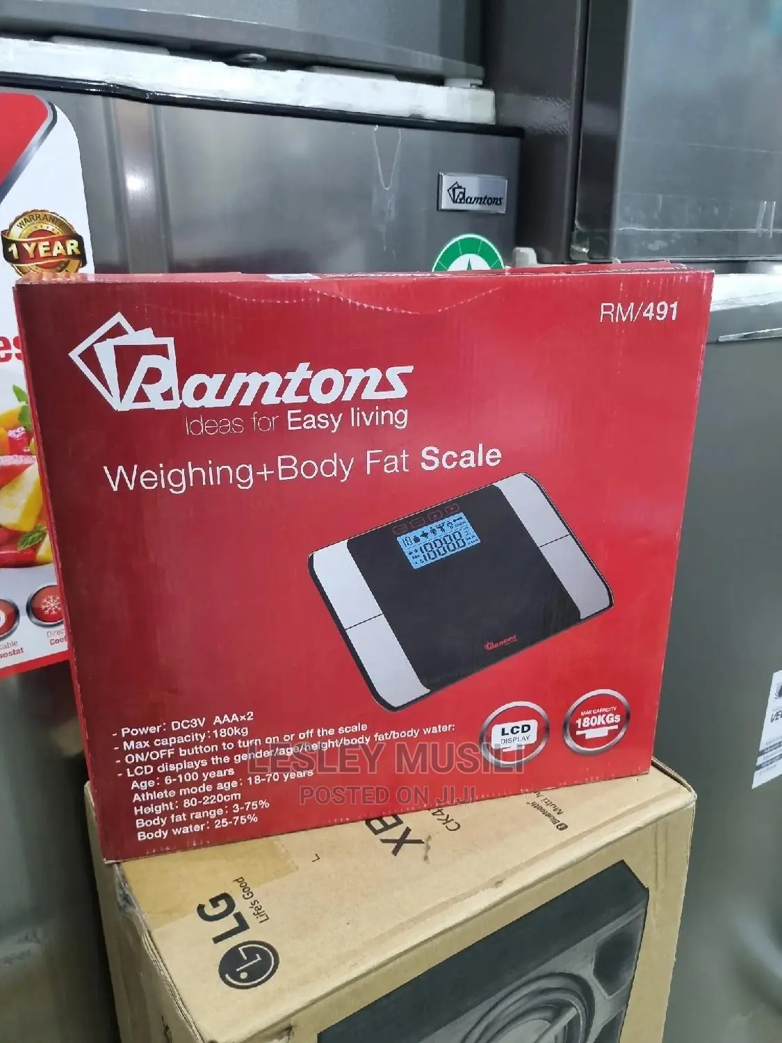 Ramtons RM/491 - Bathroom Scale With Body Fat - Black