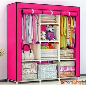 JIBAO High Quality 3column Wooden Portable Wardrobe