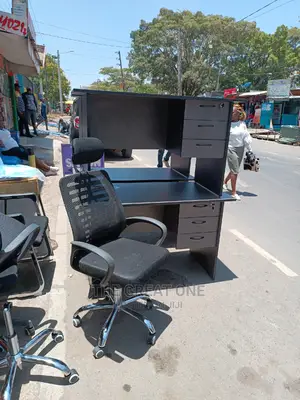 Office Desk (Dark Grey) + Chair