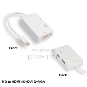 Mini Displayport 1.2 Male to HDMI, VGA, DVI Female Adapte