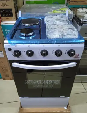 Eurochef Eg55-3g1e+E Oven Free Stand Glass Top Cooker 60l