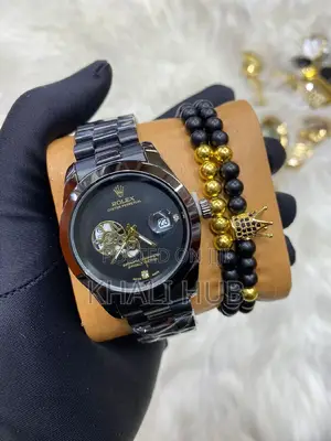 Black Rolex Rolex Watch N Bangle