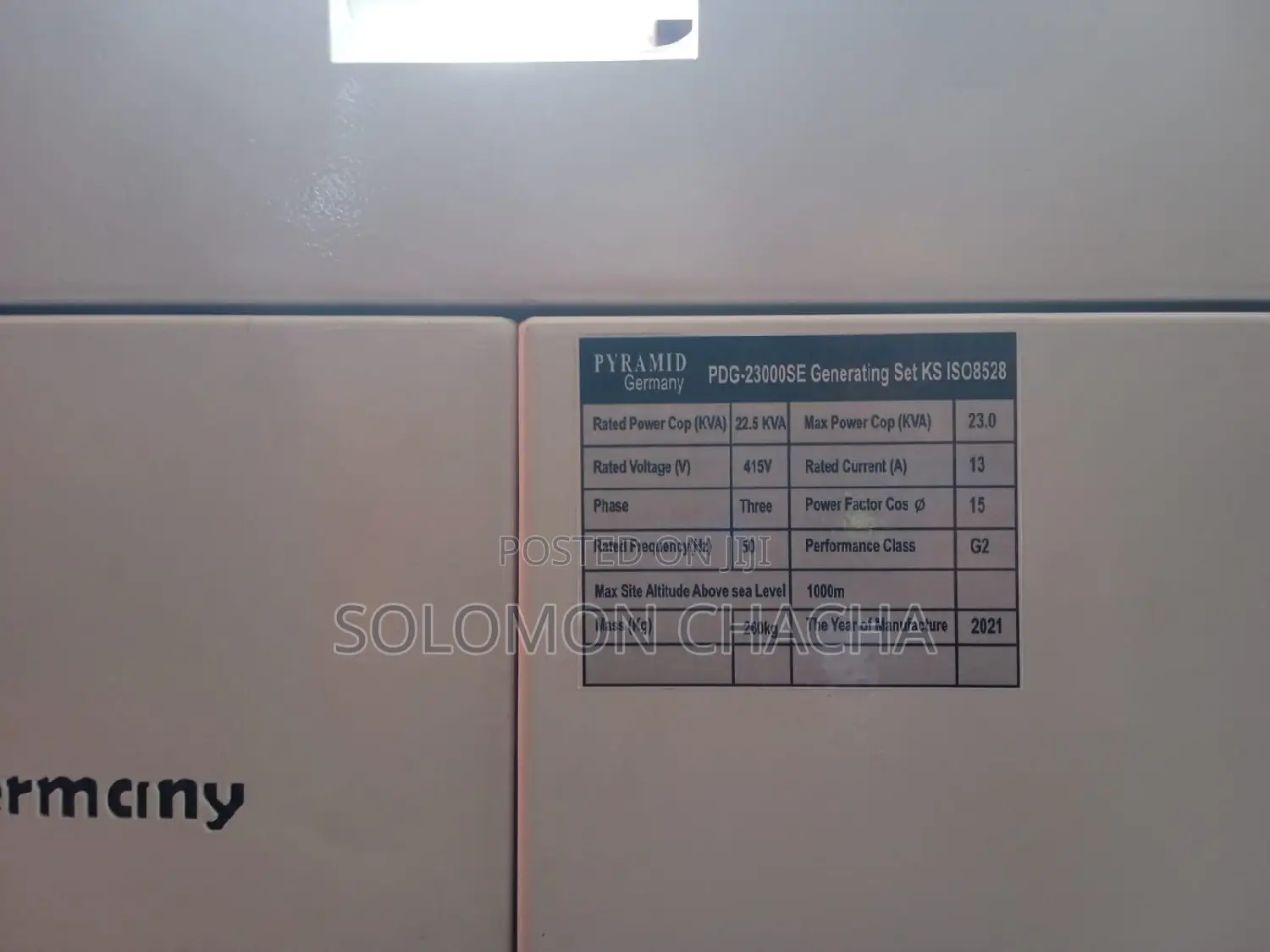 Pyramid Germany 3phase Generator + ATS 23KVA -