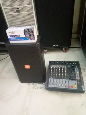 Corded Microphone, Mixer and Speaker