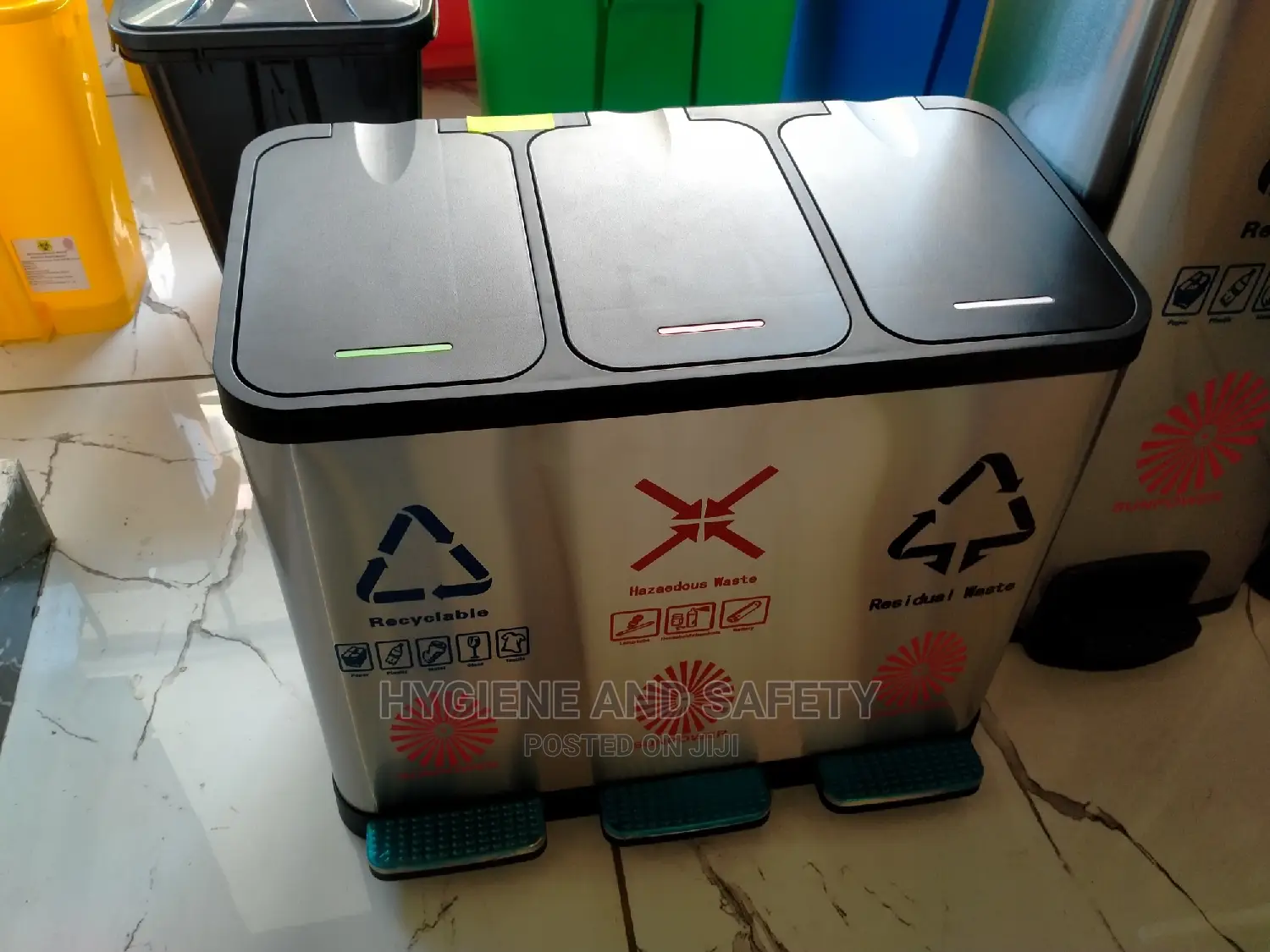 Waste/Garbage Stainless Steel 3in1 Bin
