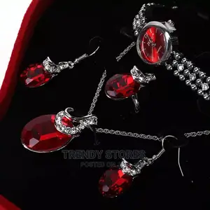 Glamour Stylish Watch Plus Necklace and Earings