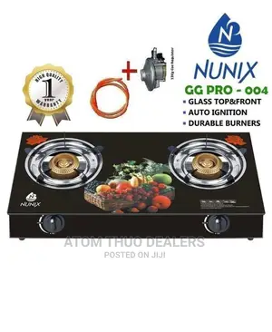 Nunix Two Burner Tampered Glass Gas Stove Cooker