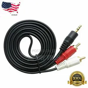 Aux Audio 3.5mm Stereo Male to 2 RCA Y CABLE FOR IPOD MP3
