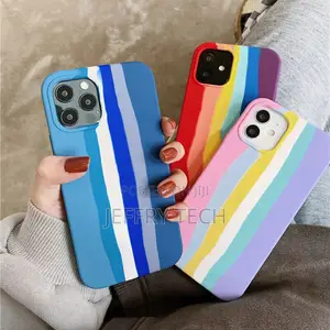 iPhone 14 13 12 Pro Max 11 XS XR 7 8 Liquid Silicone Rainbo