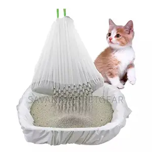 7pcs Biodegradable Drawstring Litter Box Liner