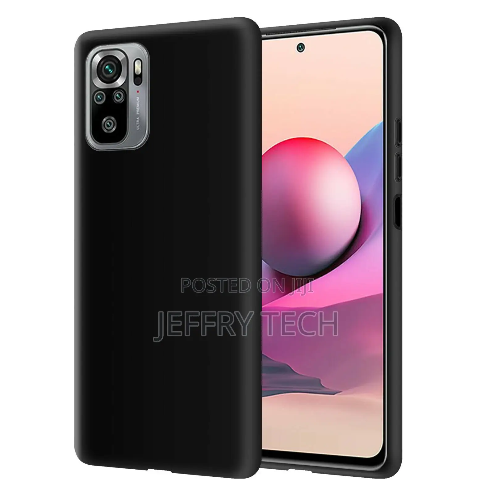 Black Case for Xiaomi Redmi Note 10s Shockproof Silicone Sof