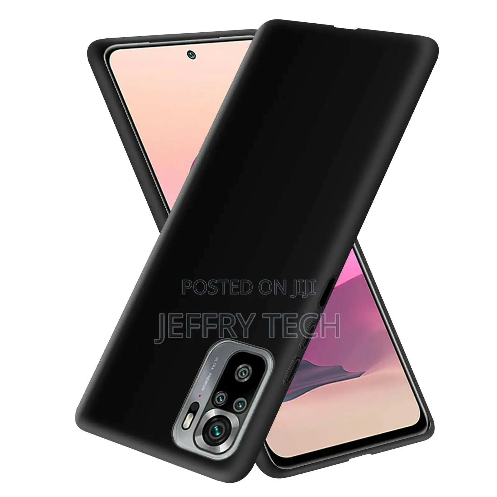 Black Case for Xiaomi Redmi Note 10s Shockproof Silicone Sof