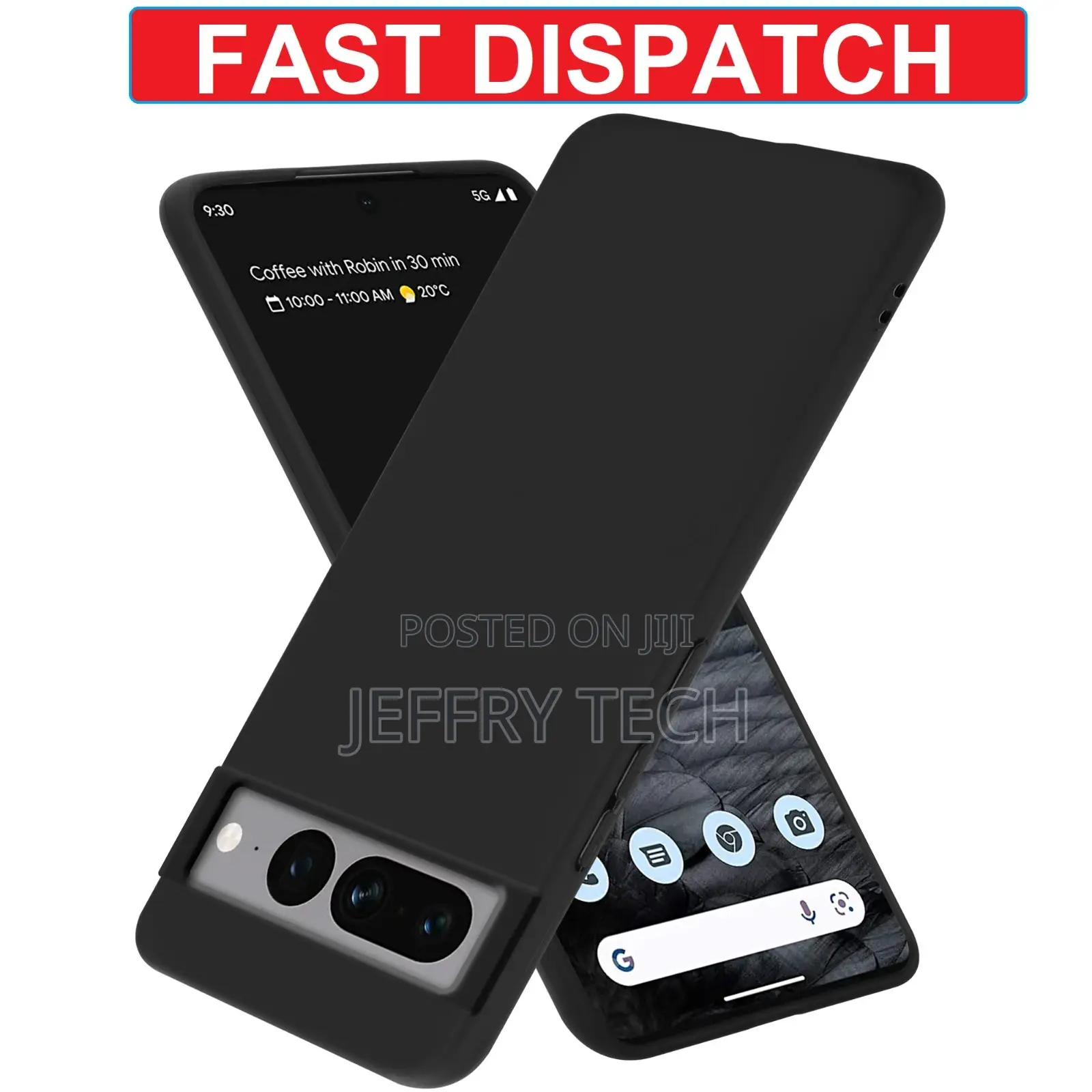 Black Back Case for Google Pixel 7 Pro Silicone Shockproof G