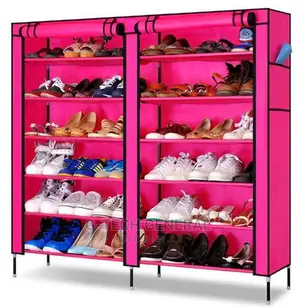 Generic Double Column Free Standing Shoe Rack With Cover