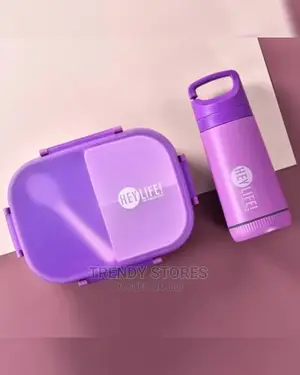 3 Compartment Lunch Box Water Bottle - Purple