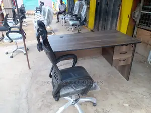 1.4 Mtrs Office Desk Plus High Back Recliner Headrest Chair