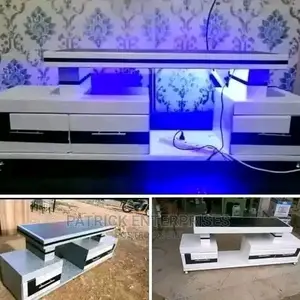 Morden Wooden TV Stands With LED Lights
