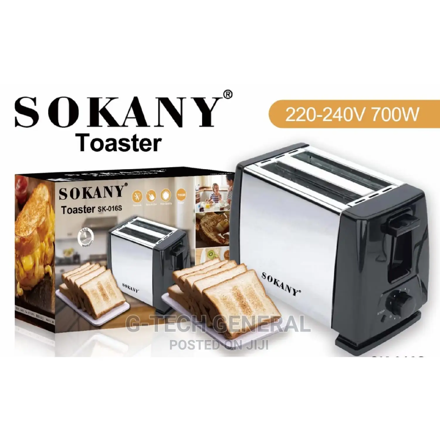 Sokany 2 Slice Brand New Bread Toaster