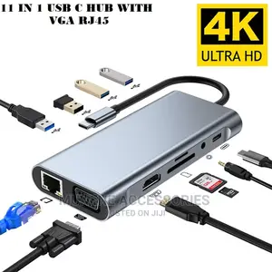 USB C PD Hub 11 in 1 Docking Station Adapter to HDMI RJ45