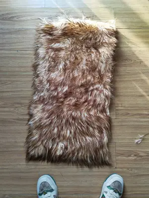 White/Brown Fluffy Dashboard Cover (Small Size)