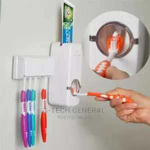 Generic Toothpaste Dispenser + Toothbrush Holder Set