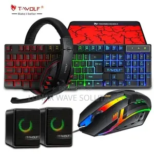 RGB Gaming Keyboard With Mouse Pad, Headphones and Speakers