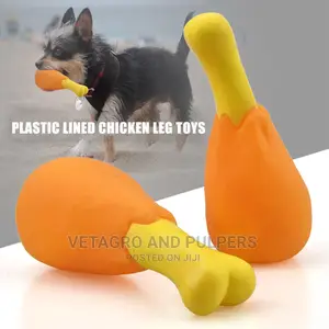 SQUEAKY Dog Toy Chicken Bone Shaped Toys Strong Silicone