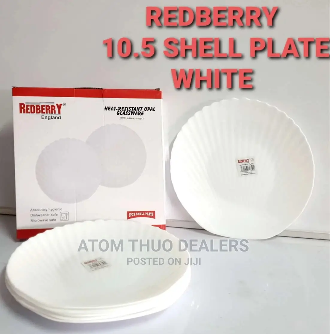 Redberry Premium Range of 
10.5shell Plate -Plain Sets6sets