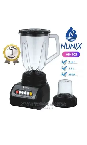 Nunix 2 in 1 Blender With Grinding and Durable Motor 1.5L