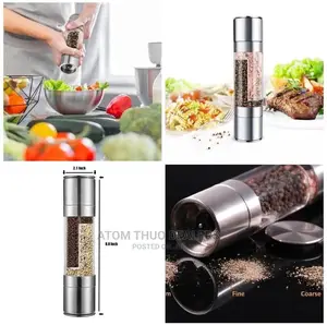 Salt and Pepper Glass Twist Gride Dispenser 2 in 1