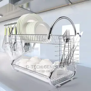 Nunix Quality Stainless Steel Two Tier Dish Rack