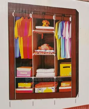 HOMMY 3 Column Metallic Portable Wardrobe