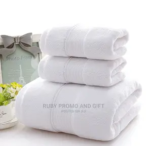 3 Set White Bath Towels