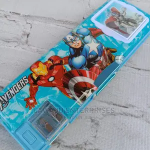 Cartoon Themed Pencil Pouch With Two Sharpeners