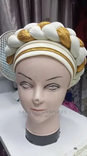 Classy Creamy Gele Bonnet