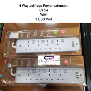 4 Way 13A 250V Jeffreys Power Extension Cable
W/
3 USB Port