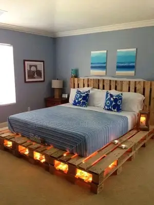 5*6 King Size Pallet Beds Fitted With Led Light
