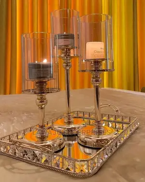 Big Metal Glass Candle Holder