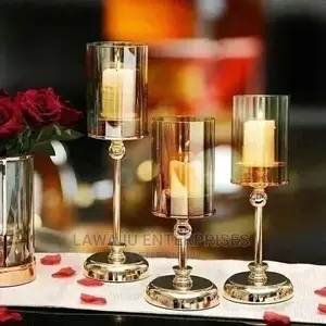 Small Metal Glass Candle Holder