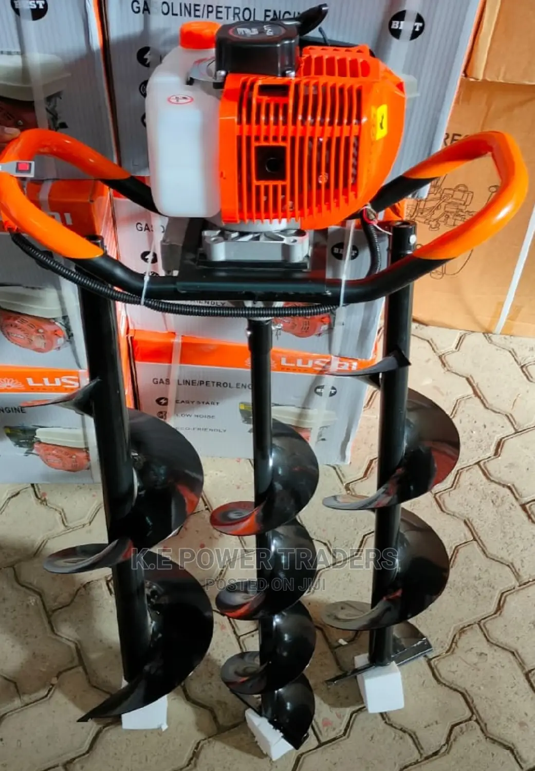 Gasoline Engine 3 Bits Earth Auger Machine