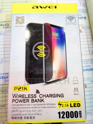 Awei P21K 12000mah Wireless Charging Power Bank