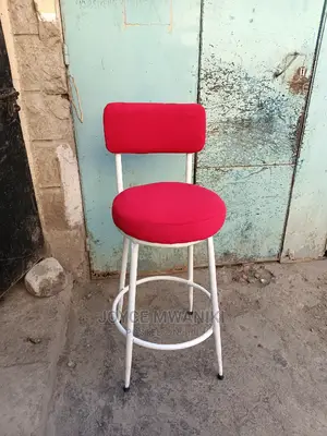 Red and White High Stool.