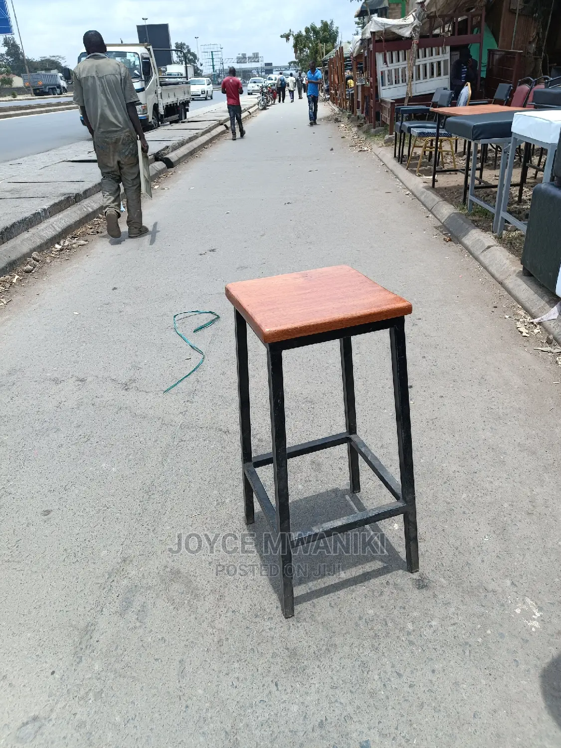Mahogany Backless High Stool 30 Inches Height.