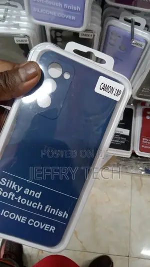 Generic Tecno Camon 18P, Blue Silicone Cover Case
