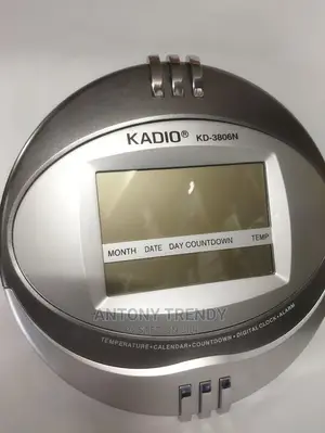 Kadio KD-3806N Wall Mount Digital Clock With Large LCD Displ