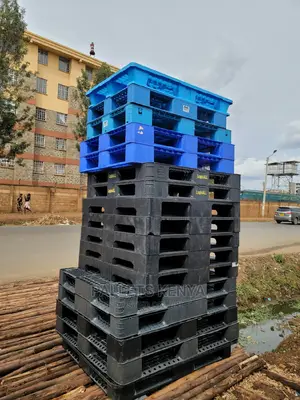 Blue and Black Plastic Pallets-